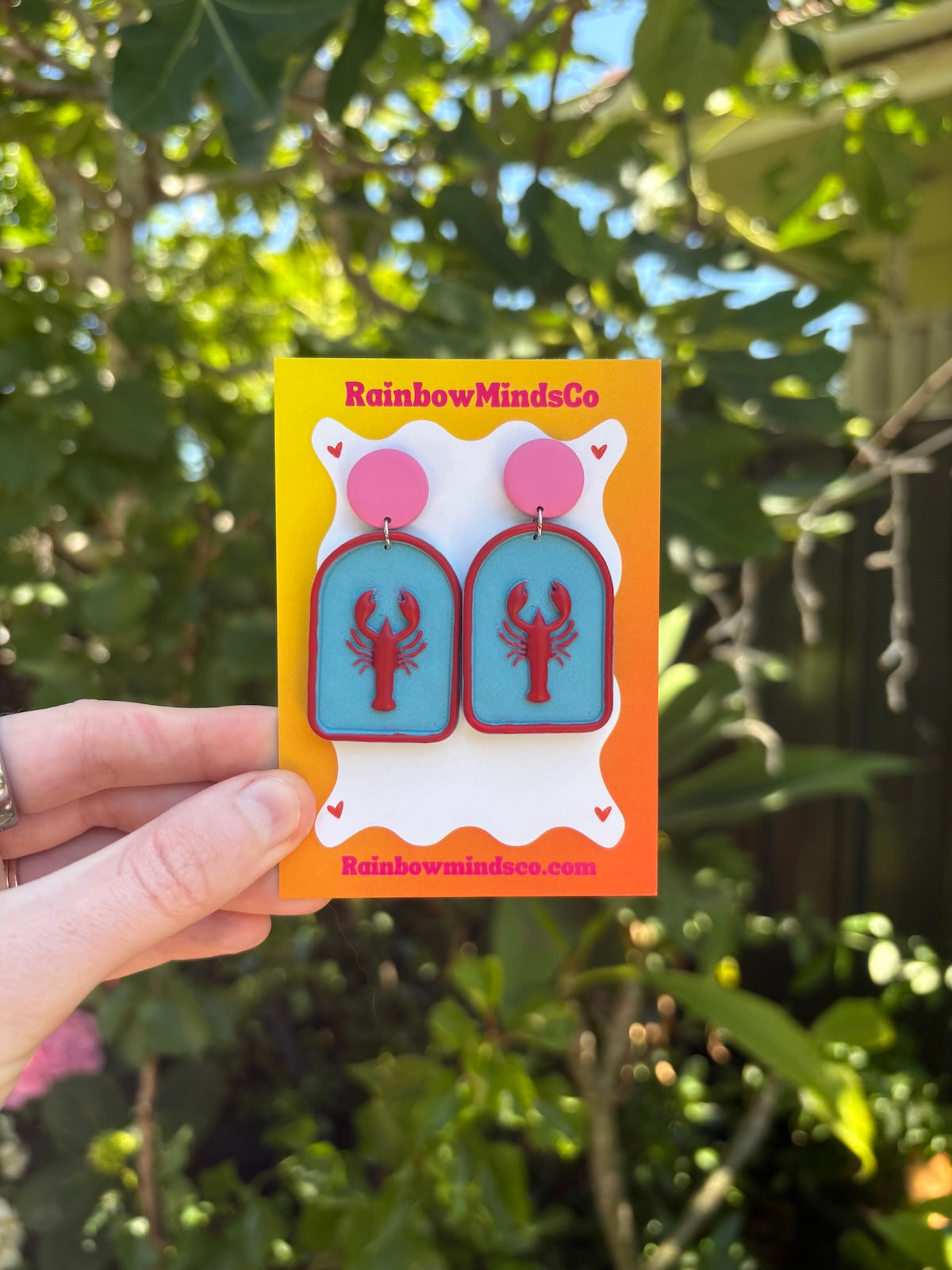 Lobster Love Polymer Clay Earrings- Lobster Dangles in multiple colour variants