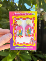 Wildflower Love- Handmade Detailed Floral Polymer Clay Earrings