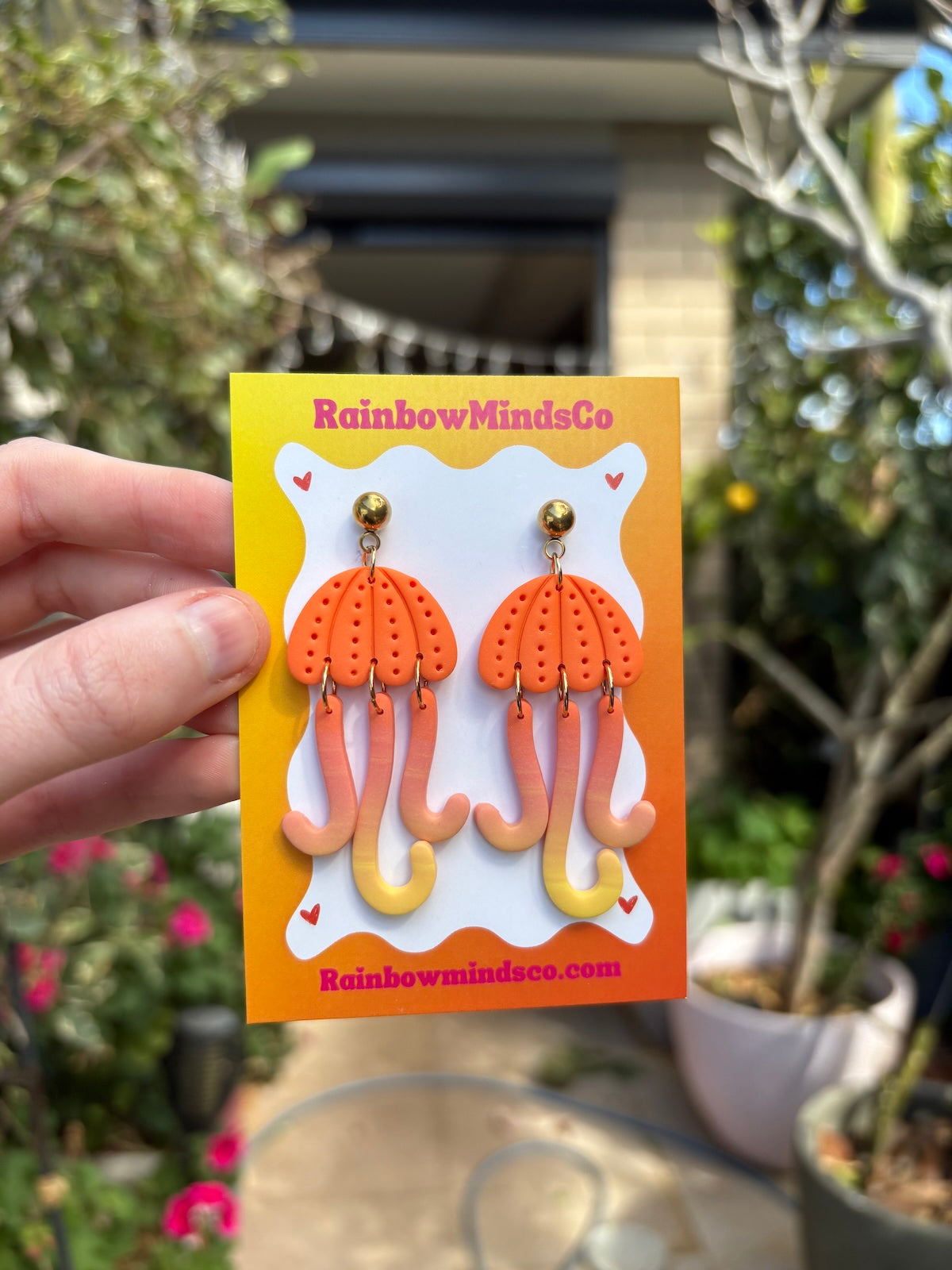 Jellybelly Polymer Clay Earrings- Turquoise and Lime Jellyfish Dangles Australia