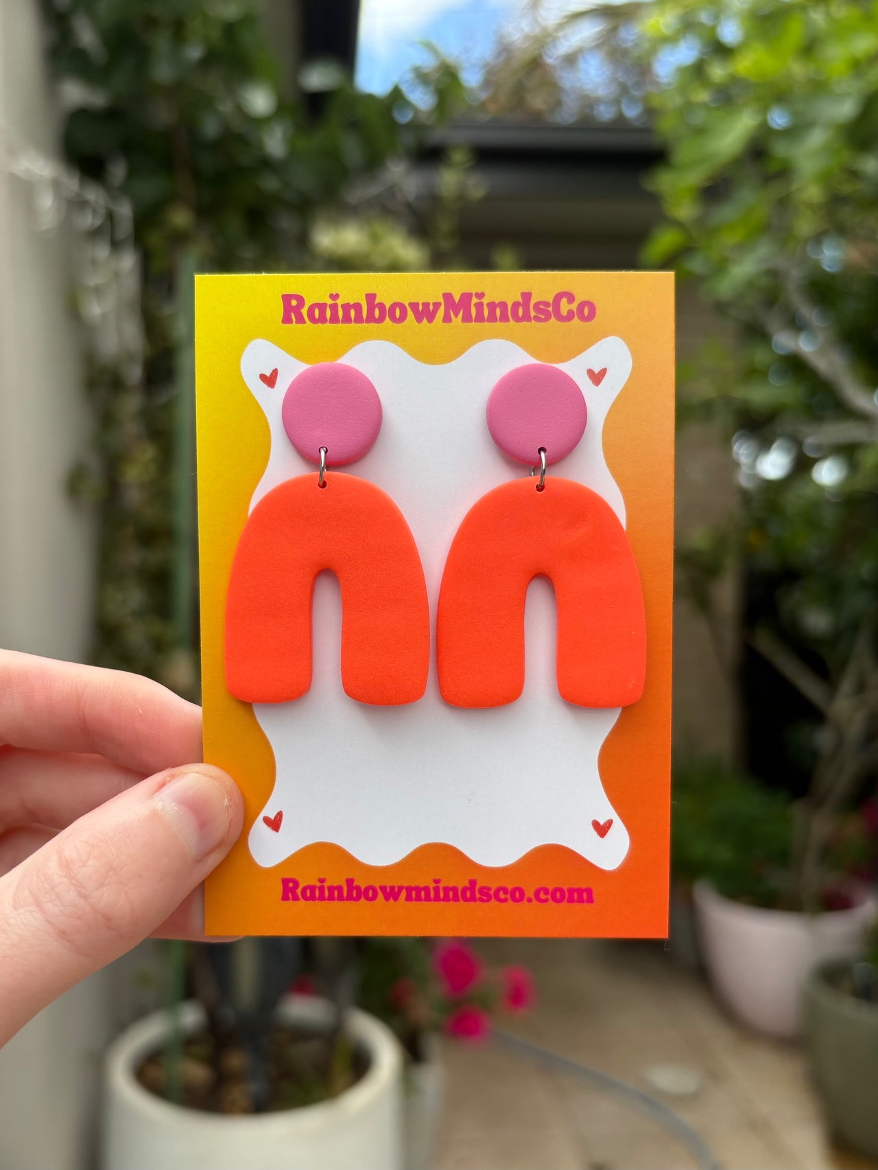 Archy Drop Polymer Clay Earrings- multiple colour variants