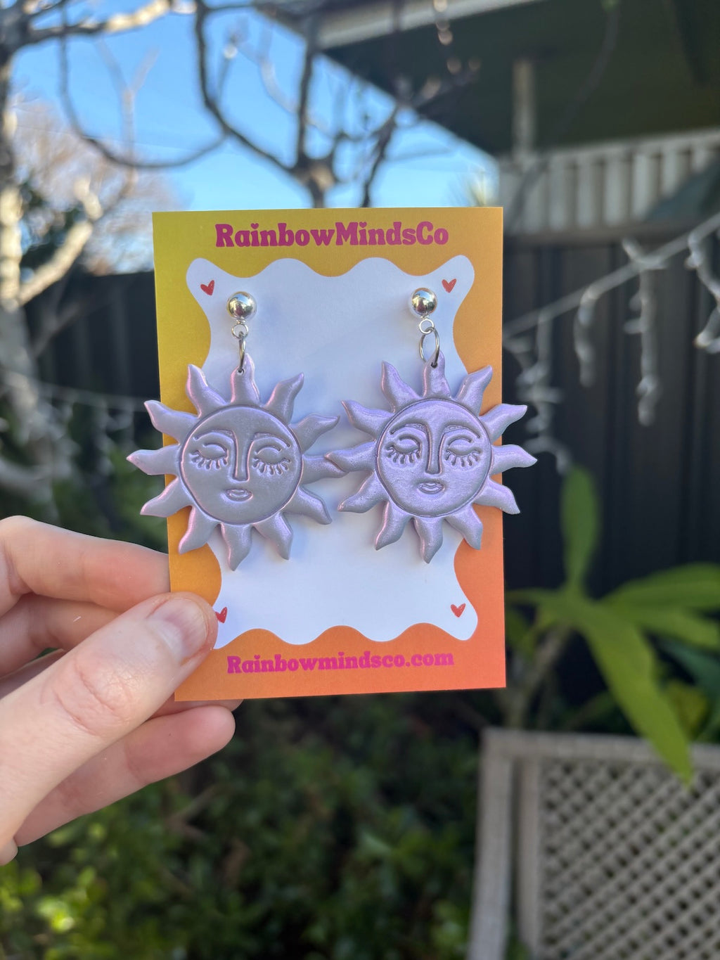 Sunshine Beauty Polymer Clay Earrings- Sun Face Dangles (5 colours)