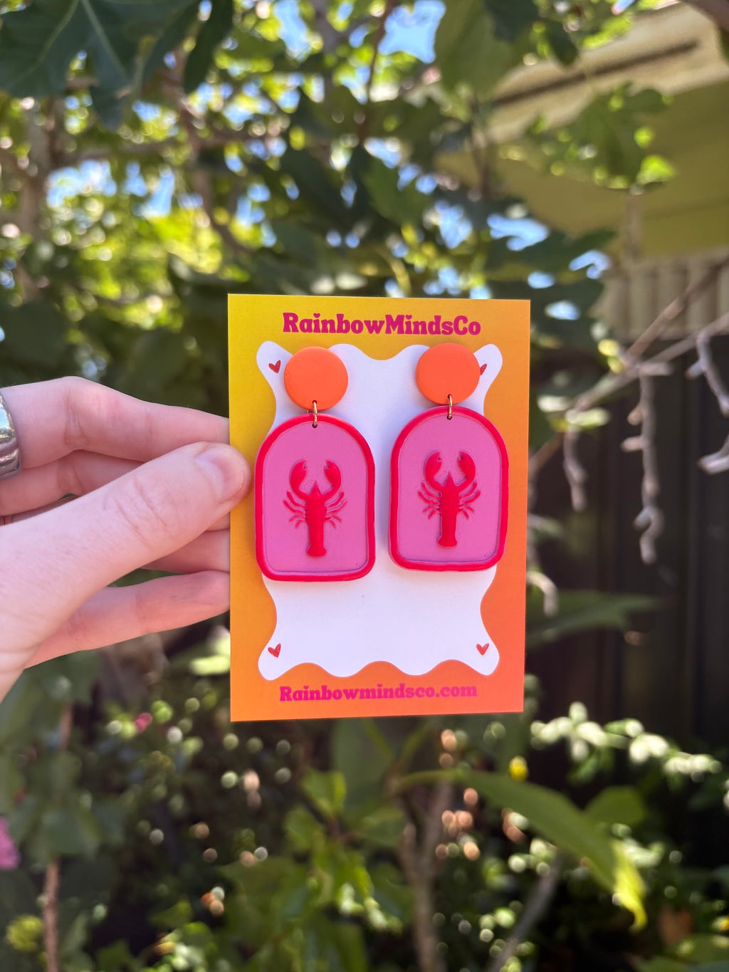 Lobster Love Polymer Clay Earrings- Lobster Dangles in multiple colour variants