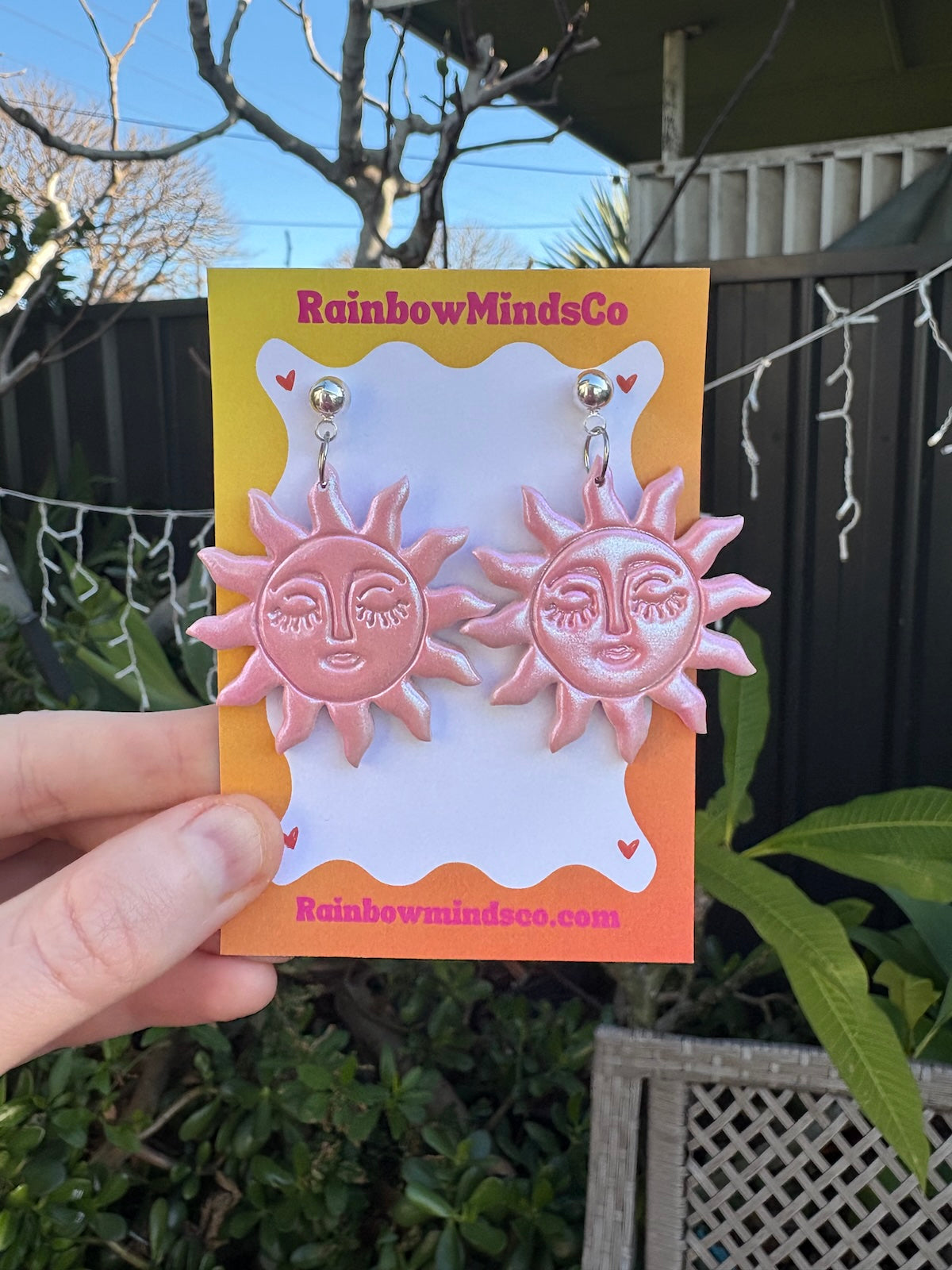 Sunshine Beauty Polymer Clay Earrings- Sun Face Dangles (5 colours)