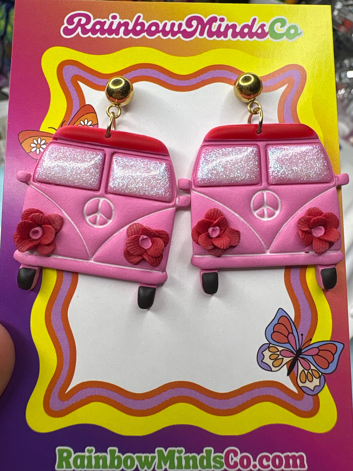 Lovers Kombi’s Polymer Clay Earrings- Red & Pink Kombi Earrings