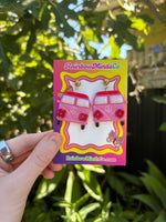 Lovers Kombi’s Polymer Clay Earrings- Red & Pink Kombi Earrings