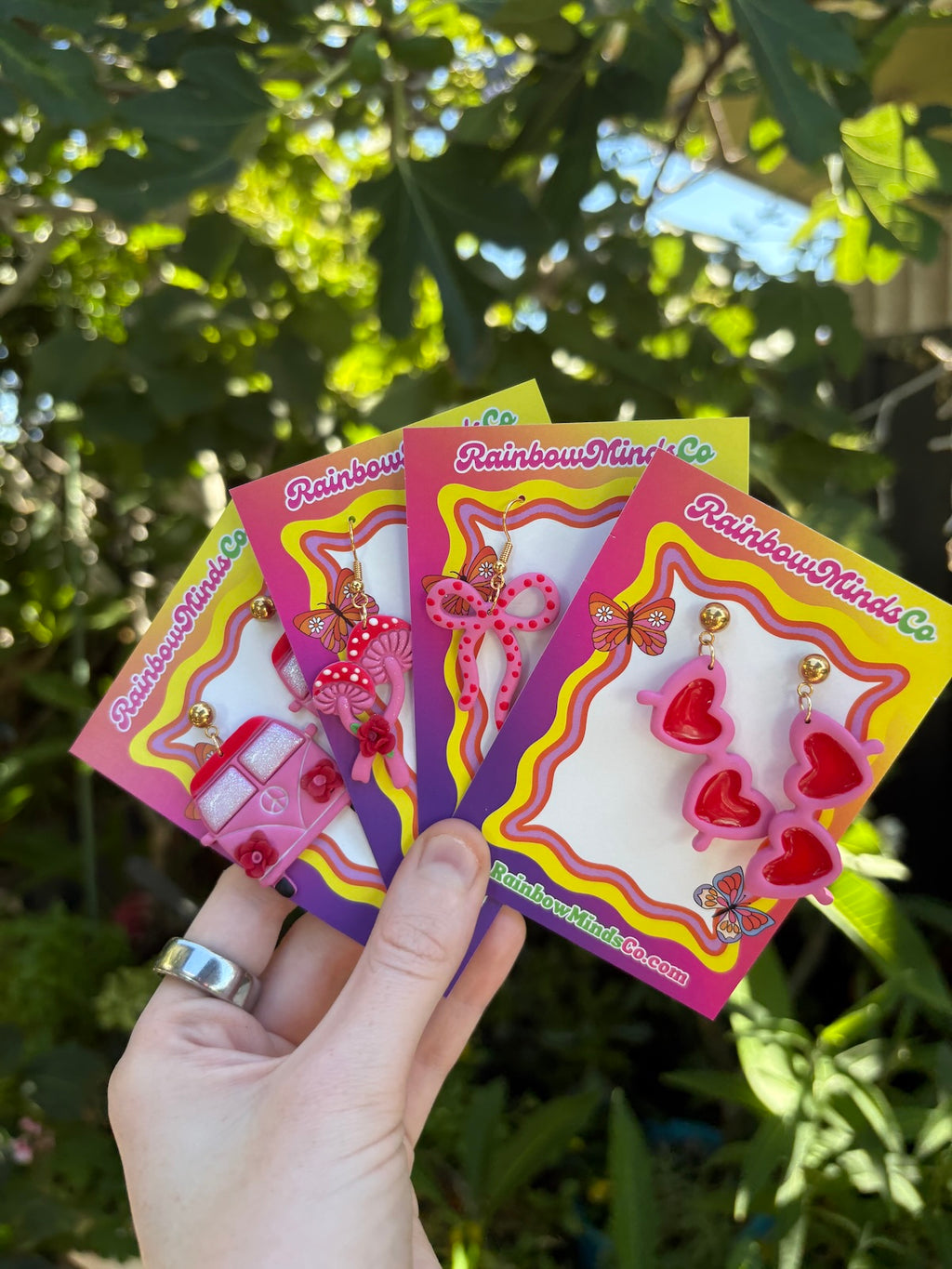 Lovers Kombi’s Polymer Clay Earrings- Red & Pink Kombi Earrings