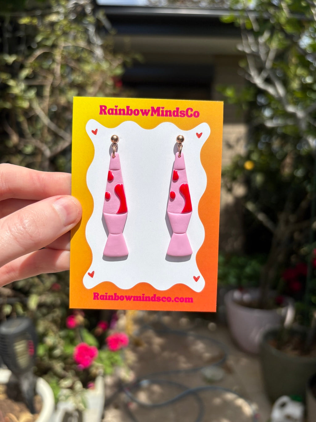 Neon Glow Polymer Clay Earrings- Multiple Colour Variants- Lava Lamp statement dangles