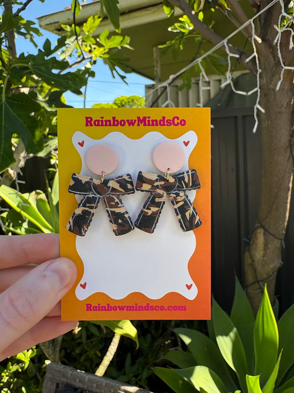 Latte Luxe Bow Earrings- Ribbon Polymer Clay Dangles- 2 colour variants