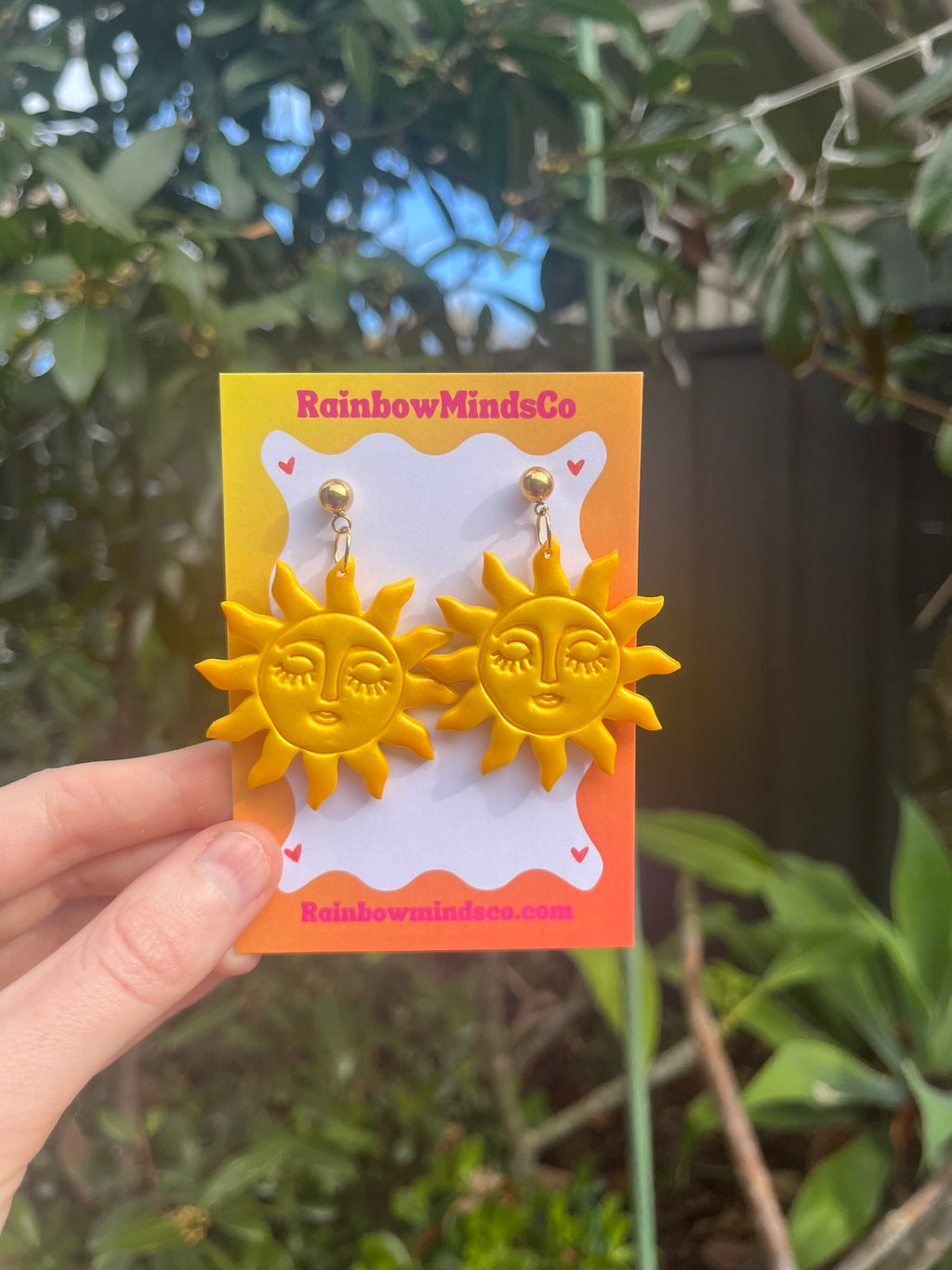 Sunshine Beauty Polymer Clay Earrings- Sun Face Dangles (5 colours)