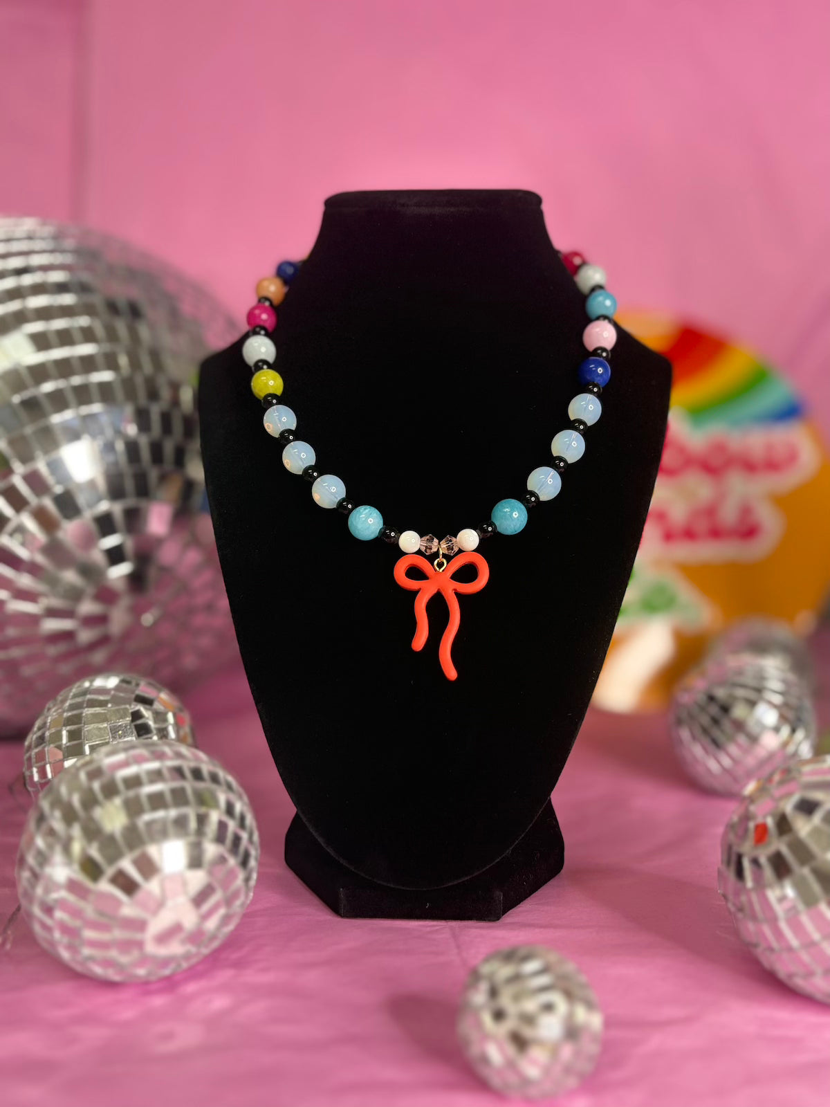 Electric Bloom - Handmade Beaded Necklace